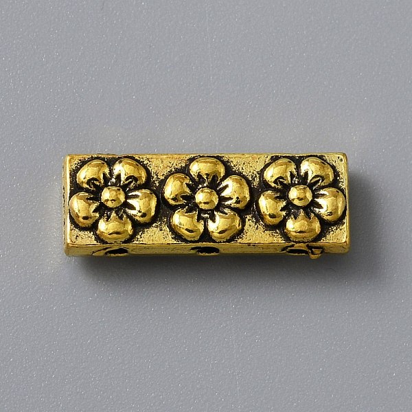 PandaHall Tibetan Style Alloy Multi-Strand Links, Rectangle with Flower, Antique Golden, 17x6.5x4mm, Hole: 1.2mm, about 500g/bag Alloy...
PandaHall Tibetan Style Alloy Multi-Strand Links, Rectangle with Flower, Antique Golden, 17x6.5x4mm, Hole: 1.2mm, about 500g/bag Alloy...