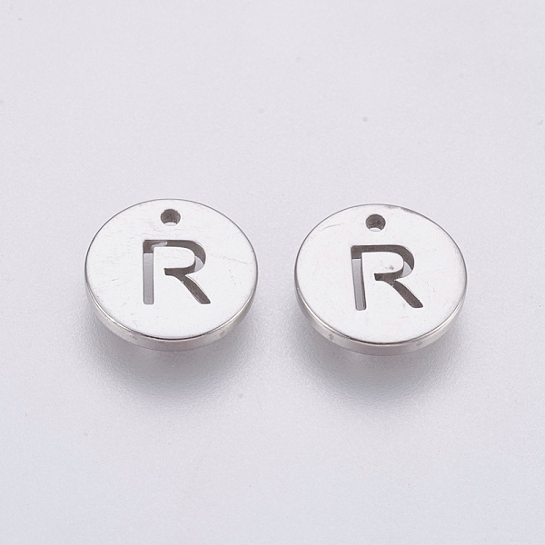 PandaHall 304 Stainless Steel Charms, Flat Round with Letter, Stainless Steel Color, Letter.R, 10x1mm, Hole: 1mm 304 Stainless Steel Letter...
PandaHall 304 Stainless Steel Charms, Flat Round with Letter, Stainless Steel Color, Letter.R, 10x1mm, Hole: 1mm 304 Stainless Steel Letter...