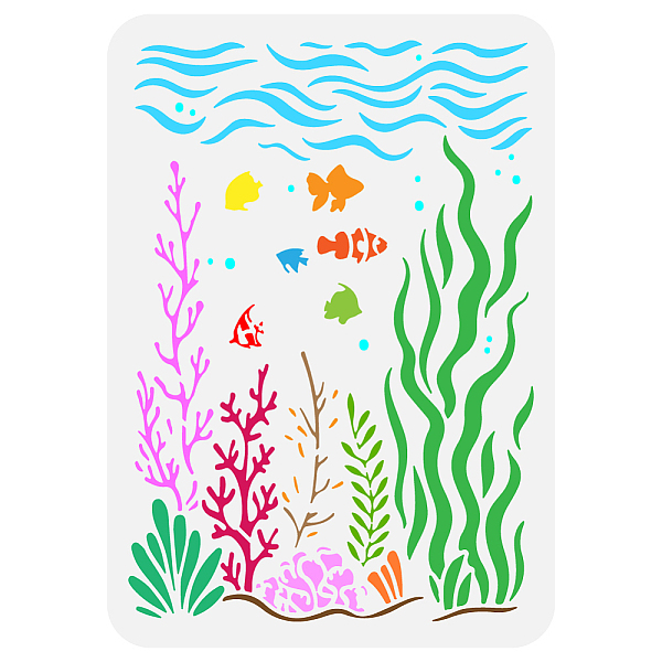 PandaHall FINGERINSPIRE Wave Seabed Painting Large Stencil 8.3x11.7" PET Marine Life Spraying Big Template Water Plants Clown Fish Coral...
PandaHall FINGERINSPIRE Wave Seabed Painting Large Stencil 8.3x11.7" PET Marine Life Spraying Big Template Water Plants Clown Fish Coral...