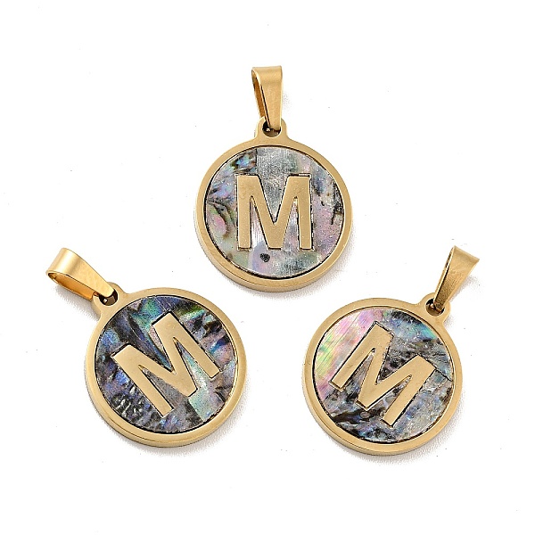 PandaHall Vacuum Plating 304 Stainless Steel with Paua Shell Pendants, Golden, Flat Round with Letter Charm, Letter.M, 18x16x1.5mm, Hole...
PandaHall Vacuum Plating 304 Stainless Steel with Paua Shell Pendants, Golden, Flat Round with Letter Charm, Letter.M, 18x16x1.5mm, Hole...