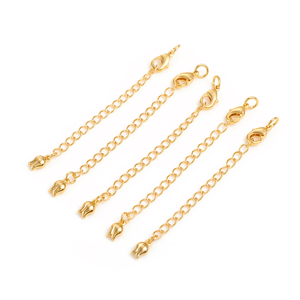 PandaHall Brass Chain Extender, with Curb Chains and Lobster Claw Clasps, Long-Lasting Plated, Flower, Real 14K Gold Plated, 70x3mm, Clasp...
PandaHall Brass Chain Extender, with Curb Chains and Lobster Claw Clasps, Long-Lasting Plated, Flower, Real 14K Gold Plated, 70x3mm, Clasp...