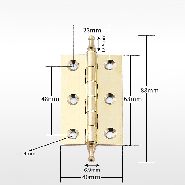 PandaHall Brass Hinge, Wardrobe Door and Table Accessories, Light Gold, 88x40x1.6mm, Hole: 4mm Brass
PandaHall Brass Hinge, Wardrobe Door and Table Accessories, Light Gold, 88x40x1.6mm, Hole: 4mm Brass