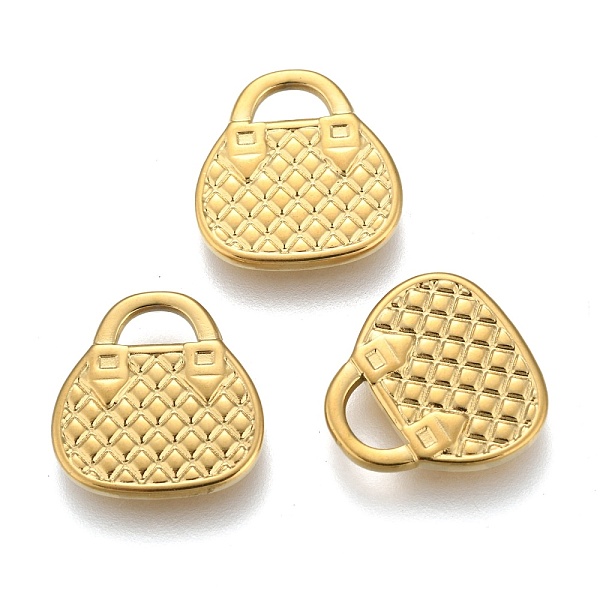PandaHall 304 Stainless Steel Pendants, Handbag, Golden, 15.5x15x2mm, Hole: 2x5mm 304 Stainless Steel Bag
PandaHall 304 Stainless Steel Pendants, Handbag, Golden, 15.5x15x2mm, Hole: 2x5mm 304 Stainless Steel Bag