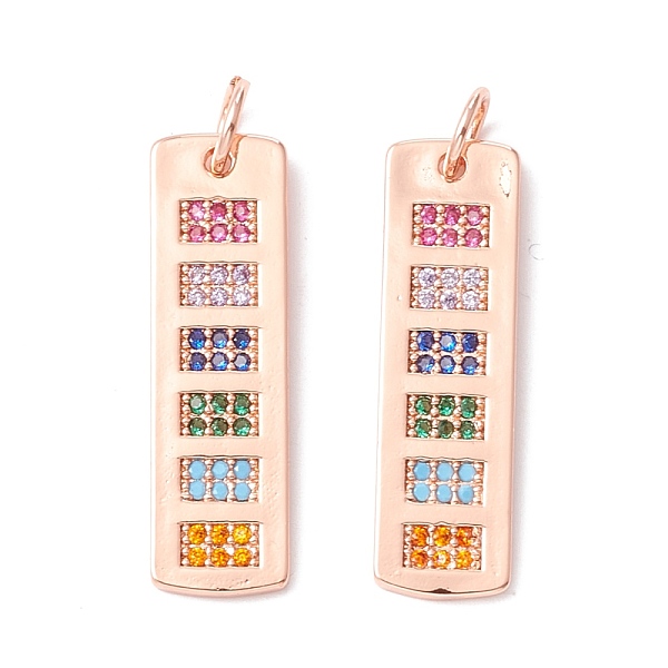 PandaHall Brass Micro Pave Colorful Cubic Zirconia Pendants, Cadmium Free & Lead Free, Rectangle, Rose Gold, 29x8.5x1.5mm, Hole: 4.4mm...
PandaHall Brass Micro Pave Colorful Cubic Zirconia Pendants, Cadmium Free & Lead Free, Rectangle, Rose Gold, 29x8.5x1.5mm, Hole: 4.4mm...