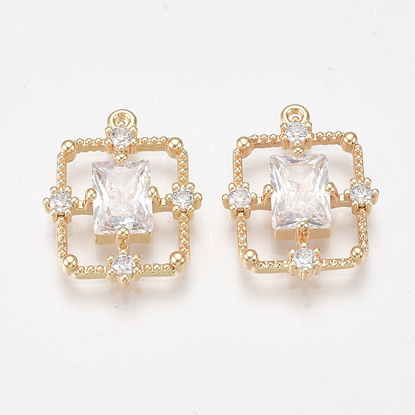 PandaHall Brass Cubic Zirconia Pendants, Nickel Free, Real 18K Gold Plated, Rectangle, Clear, 17.5x13.5x3.5mm, Hole: 1mm Brass+Cubic...
PandaHall Brass Cubic Zirconia Pendants, Nickel Free, Real 18K Gold Plated, Rectangle, Clear, 17.5x13.5x3.5mm, Hole: 1mm Brass+Cubic...