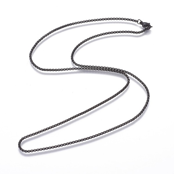 PandaHall 304 Stainless Steel Box Chain Necklaces, with Lobster Claw Clasp, Gunmetal, 23.62 inch(60cm), 2mm 304 Stainless Steel
PandaHall 304 Stainless Steel Box Chain Necklaces, with Lobster Claw Clasp, Gunmetal, 23.62 inch(60cm), 2mm 304 Stainless Steel