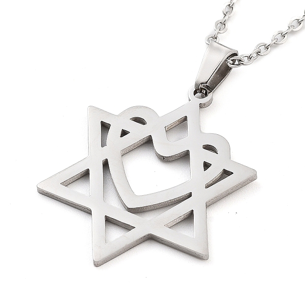 PandaHall 304 Stainless Steel Pendant Necklaces, Cable Chains, Star of David with Heart, Stainless Steel Color, 17.68 inch(44.9cm) 304...
PandaHall 304 Stainless Steel Pendant Necklaces, Cable Chains, Star of David with Heart, Stainless Steel Color, 17.68 inch(44.9cm) 304...