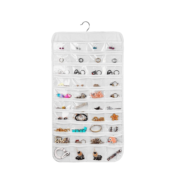 PandaHall Non-Woven Fabrics Jewelry Hanging Bag, Wall Shelf Wardrobe Jewelry Roll, with Rotating Hook and Transparent PVC 80 Grids..., White
PandaHall Non-Woven Fabrics Jewelry Hanging Bag, Wall Shelf Wardrobe Jewelry Roll, with Rotating Hook and Transparent PVC 80 Grids..., White