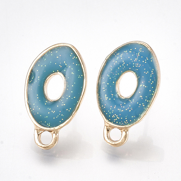PandaHall Alloy Enamel Stud Earring Findings, with Loop, Raw(Unplated) Pins and Glitter Powder and 925 Sterling Silver Pin, Oval, Light Gold..., Blue
PandaHall Alloy Enamel Stud Earring Findings, with Loop, Raw(Unplated) Pins and Glitter Powder and 925 Sterling Silver Pin, Oval, Light Gold..., Blue