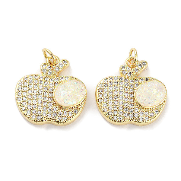 PandaHall Brass Micro Pave Clear Cubic Zirconia Pendants, with Synthetic Opal and Jump Rings, Real 18K Gold Plated, Fruit Charms, Apple..., White
PandaHall Brass Micro Pave Clear Cubic Zirconia Pendants, with Synthetic Opal and Jump Rings, Real 18K Gold Plated, Fruit Charms, Apple..., White