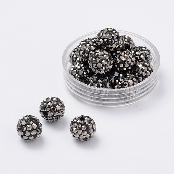 PandaHall Pave Disco Ball Beads, Polymer Clay Rhinestone Beads, Grade A, Round, Jet Hematite, PP14(2~2.1mm), 10mm, Hole: 1.0~1.2mm Polymer..., Black
PandaHall Pave Disco Ball Beads, Polymer Clay Rhinestone Beads, Grade A, Round, Jet Hematite, PP14(2~2.1mm), 10mm, Hole: 1.0~1.2mm Polymer..., Black