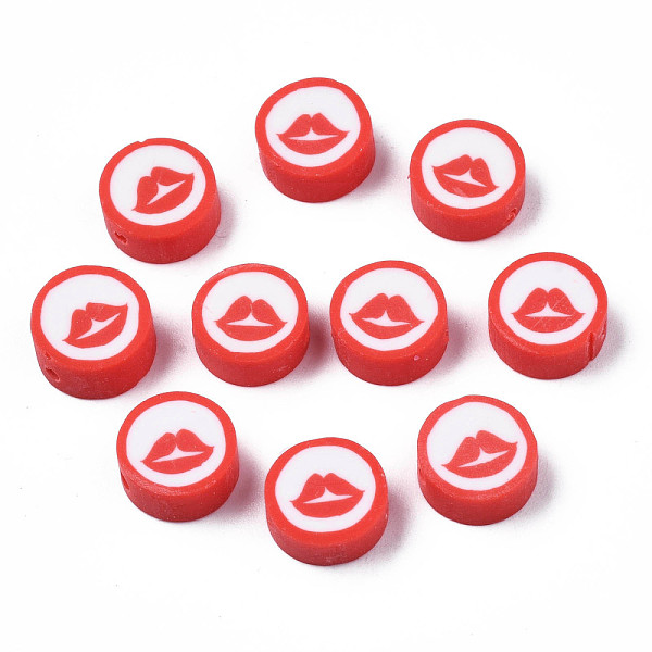 PandaHall Handmade Polymer Clay Beads, Flat Round with Mouth, Red, 9.5~10x4~4.5mm, Hole: 1.6mm Polymer Clay Flat Round Red
PandaHall Handmade Polymer Clay Beads, Flat Round with Mouth, Red, 9.5~10x4~4.5mm, Hole: 1.6mm Polymer Clay Flat Round Red