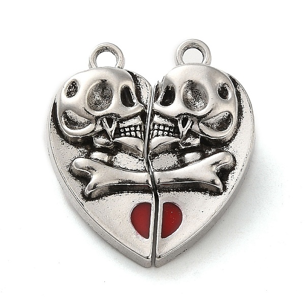 PandaHall Tibetan Style Alloy Enamel Magnetic Clasps, Heart with Skull, Antique Silver, Dark Red, 27.5x24.5x6.5mm, Hole: 2mm Alloy+Enamel...
PandaHall Tibetan Style Alloy Enamel Magnetic Clasps, Heart with Skull, Antique Silver, Dark Red, 27.5x24.5x6.5mm, Hole: 2mm Alloy+Enamel...