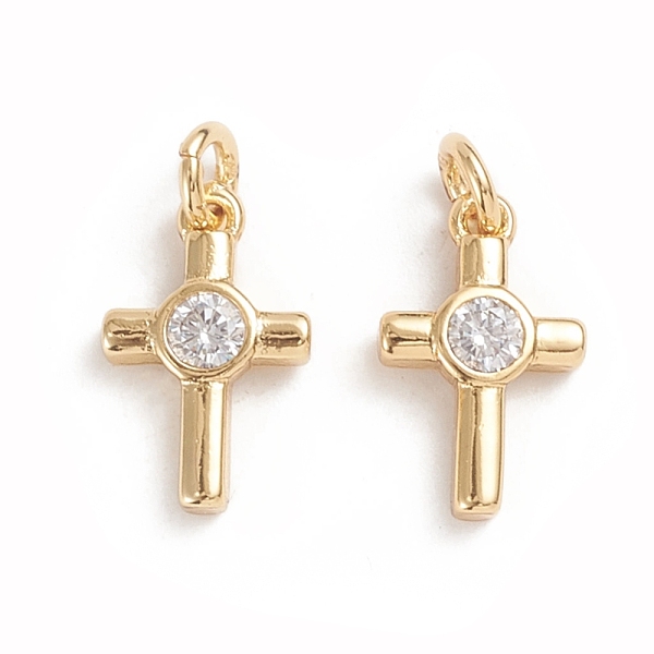 PandaHall Brass Micro Pave Cubic Zirconia Tiny Cross Charms, with Jump Ring, Long-Lasting Plated, Clear, Golden, 12.5x7.8x2.2mm, Hole: 2.5mm...
PandaHall Brass Micro Pave Cubic Zirconia Tiny Cross Charms, with Jump Ring, Long-Lasting Plated, Clear, Golden, 12.5x7.8x2.2mm, Hole: 2.5mm...