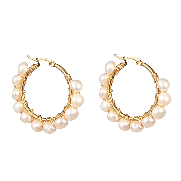 PandaHall Ring Natural Pearl Beads Hoop Earrings for Girl Women, White, 38x40x7mm, Pin: 0.6mm Pearl Ring White
PandaHall Ring Natural Pearl Beads Hoop Earrings for Girl Women, White, 38x40x7mm, Pin: 0.6mm Pearl Ring White