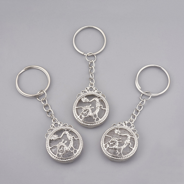PandaHall Natural Quartz Crystal Keychain, with Iron Key Rings, Flat Round with Dragon, Platinum, 80mm, Pendant: 34.5x26x8.5mm Quartz...
PandaHall Natural Quartz Crystal Keychain, with Iron Key Rings, Flat Round with Dragon, Platinum, 80mm, Pendant: 34.5x26x8.5mm Quartz...