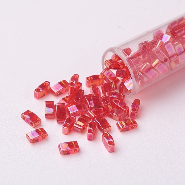 PandaHall MIYUKI Half TILA Beads, Japanese Seed Beads, 2-Hole, (HTL254) Transparent Red AB, 5x2.3x1.9mm, Hole: 0.8mm, about 2500pcs/bag...
PandaHall MIYUKI Half TILA Beads, Japanese Seed Beads, 2-Hole, (HTL254) Transparent Red AB, 5x2.3x1.9mm, Hole: 0.8mm, about 2500pcs/bag...