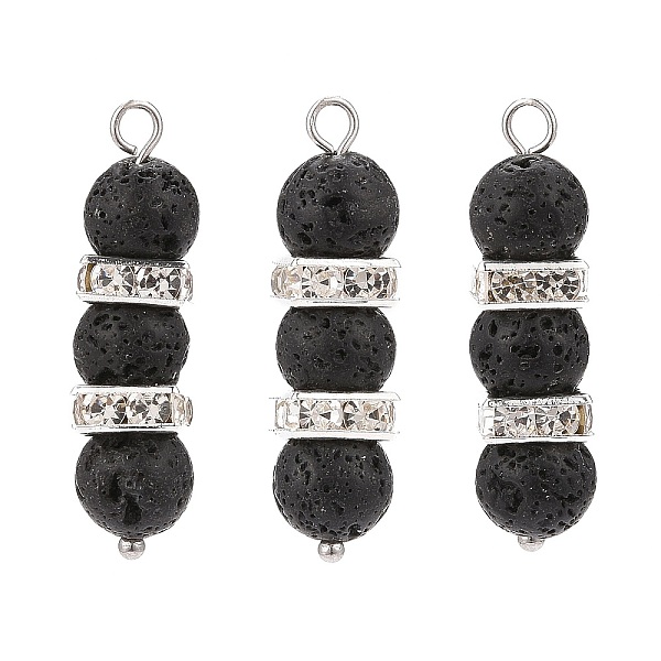 PandaHall Natural Lava Rock Pendants, with Platinum Tone Brass Crystal Rhinestone Spacer Beads, Column Charms, 33x8x8mm, Hole: 2.3mm Lava..., Clear
PandaHall Natural Lava Rock Pendants, with Platinum Tone Brass Crystal Rhinestone Spacer Beads, Column Charms, 33x8x8mm, Hole: 2.3mm Lava..., Clear