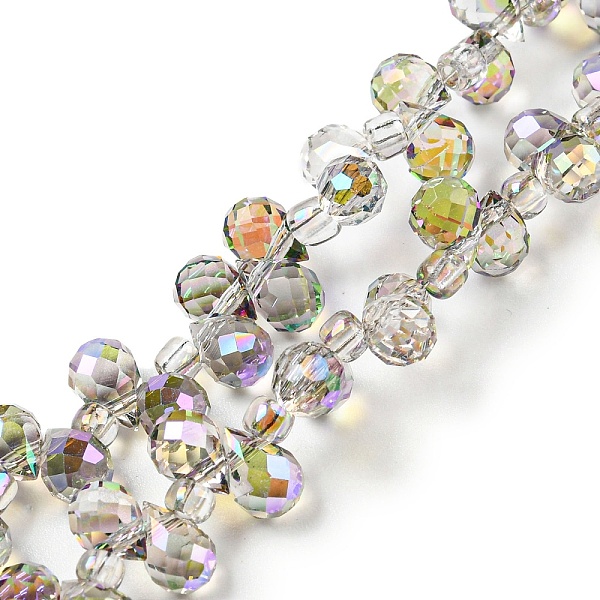 PandaHall Electroplate Transparent Glass Beads Strands, Half Rainbow Plated, Faceted Teardrop, Top Drilled, Gainsboro, 6x4mm, Hole: 0.8mm..., Gray
PandaHall Electroplate Transparent Glass Beads Strands, Half Rainbow Plated, Faceted Teardrop, Top Drilled, Gainsboro, 6x4mm, Hole: 0.8mm..., Gray