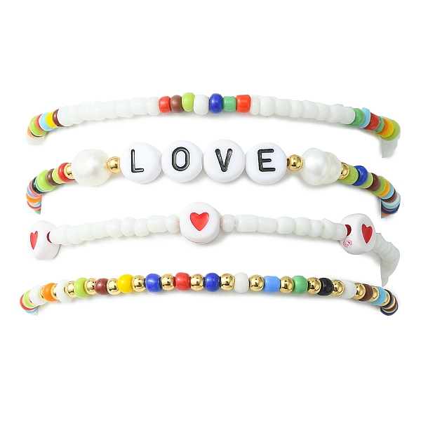 PandaHall 4Pcs 4 Styles Love Theme Glass Seed Beaded Stretch Bracelets Sets, Natural Cultured Freshwater Pearl Beads Bracelets for Women..., Multicolor
PandaHall 4Pcs 4 Styles Love Theme Glass Seed Beaded Stretch Bracelets Sets, Natural Cultured Freshwater Pearl Beads Bracelets for Women..., Multicolor