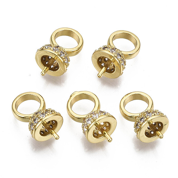 PandaHall Brass Cup Pearl Peg Bails Pin Pendants, For Half Drilled Beads, with Micro Pave Cubic Zirconia, Nickel Free, Real 18K Gold Plated...
PandaHall Brass Cup Pearl Peg Bails Pin Pendants, For Half Drilled Beads, with Micro Pave Cubic Zirconia, Nickel Free, Real 18K Gold Plated...