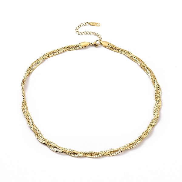 PandaHall 304 Stainless Steel Braided Cuban Link Chain Necklace for Women, Golden, 16.14~16.85 inch(41~42.8cm) 304 Stainless Steel
PandaHall 304 Stainless Steel Braided Cuban Link Chain Necklace for Women, Golden, 16.14~16.85 inch(41~42.8cm) 304 Stainless Steel