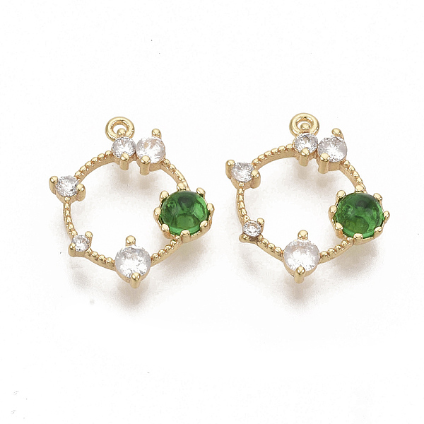 PandaHall Brass Cubic Zirconia Pendants, Nickel Free, Ring, Real 18K Gold Plated, Green & Clear, 16.5x14x3.5mm, Hole: 1mm Brass+Cubic...
PandaHall Brass Cubic Zirconia Pendants, Nickel Free, Ring, Real 18K Gold Plated, Green & Clear, 16.5x14x3.5mm, Hole: 1mm Brass+Cubic...
