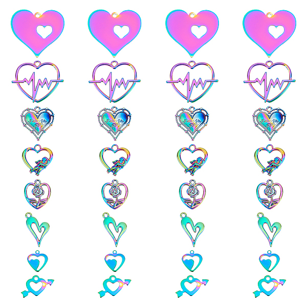 PandaHall UNICRAFTALE About 32Pcs 8 Styles Valentine Heart Charms Stainless Steel Alloy Sweet Heart Pendants Rainbow Color Hollow Dangle...
PandaHall UNICRAFTALE About 32Pcs 8 Styles Valentine Heart Charms Stainless Steel Alloy Sweet Heart Pendants Rainbow Color Hollow Dangle...