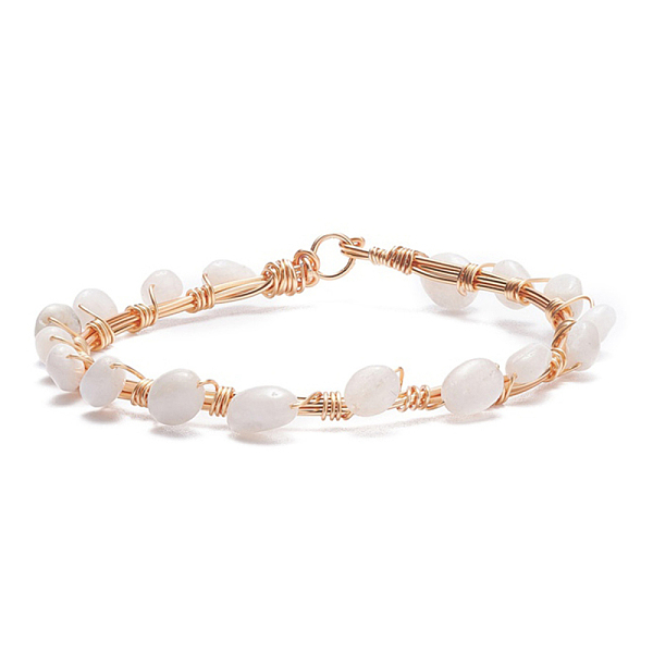 PandaHall Natural White Moonstone Braided Beaded Bracelet, Copper Wire Wrap Gemstone Jewelry for Women, Light Gold, 8-1/8 inch(20.6cm) White...
PandaHall Natural White Moonstone Braided Beaded Bracelet, Copper Wire Wrap Gemstone Jewelry for Women, Light Gold, 8-1/8 inch(20.6cm) White...