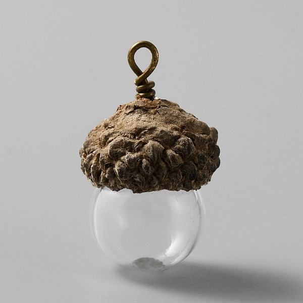 PandaHall Glass Ball Pendants, with Natural Acorn Shell Cap, Autumn Theme, Clear, 28x16mm, Hole: 1.7mm Glass Food Clear
PandaHall Glass Ball Pendants, with Natural Acorn Shell Cap, Autumn Theme, Clear, 28x16mm, Hole: 1.7mm Glass Food Clear