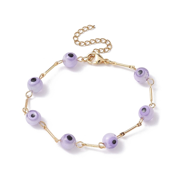 PandaHall Lampwork Evil Eye Link Chain Bracelets, with Golden Brass Bar Link Chains, Plum, 7 inch(17.8cm) Brass Evil Eye Purple
PandaHall Lampwork Evil Eye Link Chain Bracelets, with Golden Brass Bar Link Chains, Plum, 7 inch(17.8cm) Brass Evil Eye Purple