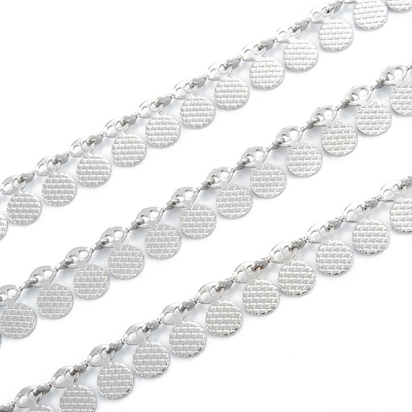 PandaHall Handmade 304 Stainless Steel Wafer Charms Chains, Textured, Unwelded, with Spool, Stainless Steel Color, wafer pendant link...
PandaHall Handmade 304 Stainless Steel Wafer Charms Chains, Textured, Unwelded, with Spool, Stainless Steel Color, wafer pendant link...