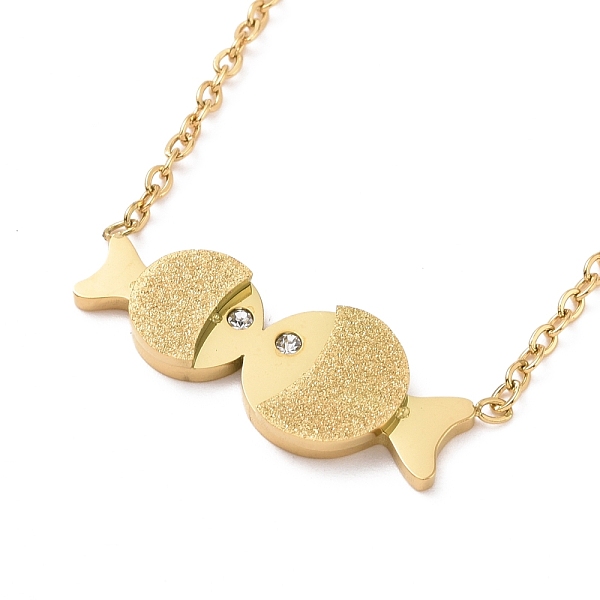 PandaHall Clear Cubic Zirconia Double Fish Pendant Necklace, Ion Plating(IP) 304 Stainless Steel Jewelry for Women, Golden, 16.69 inch...
PandaHall Clear Cubic Zirconia Double Fish Pendant Necklace, Ion Plating(IP) 304 Stainless Steel Jewelry for Women, Golden, 16.69 inch...