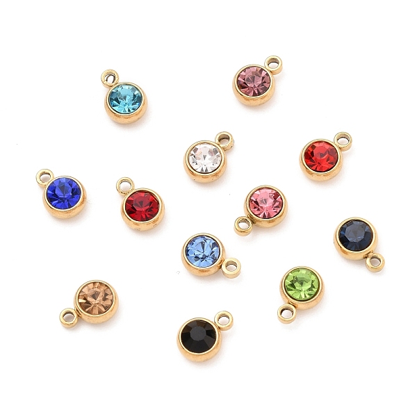 PandaHall 304 Stainless Steel Charms, with Acrylic Rhinestone, Birthstone Charms, Faceted, Flat Round, Golden, Mixed Color, 8.2x6x3.5mm..., Multicolor
PandaHall 304 Stainless Steel Charms, with Acrylic Rhinestone, Birthstone Charms, Faceted, Flat Round, Golden, Mixed Color, 8.2x6x3.5mm..., Multicolor