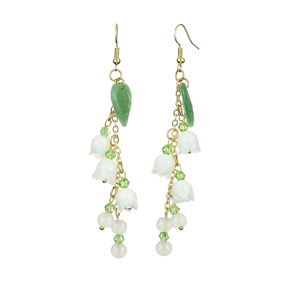 PandaHall Glass Flower Dangle Earrings, Brass Chains Tassel Earrings, Green, 90~91mm Glass Flower Green
PandaHall Glass Flower Dangle Earrings, Brass Chains Tassel Earrings, Green, 90~91mm Glass Flower Green