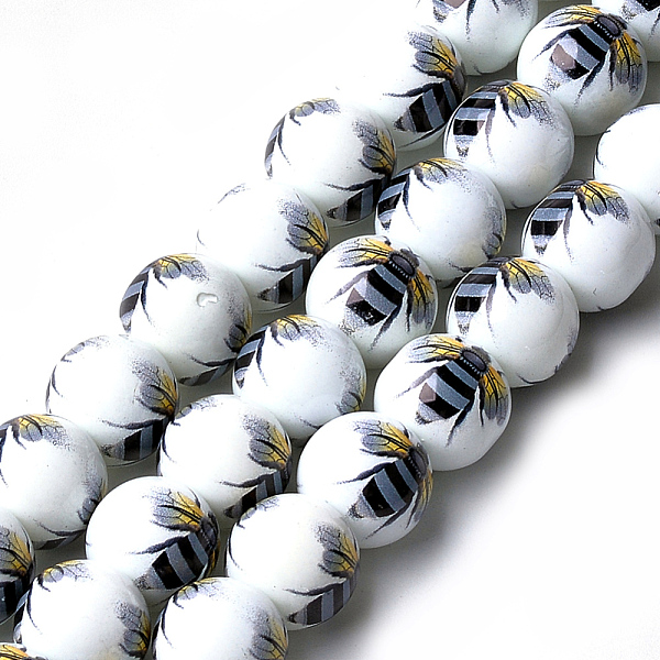 PandaHall Printed & Spray Painted Glass Beads, Round with Bee Pattern, Colorful, 12~12.5x11.5mm, Hole: 1.4mm Glass Other Animal
PandaHall Printed & Spray Painted Glass Beads, Round with Bee Pattern, Colorful, 12~12.5x11.5mm, Hole: 1.4mm Glass Other Animal