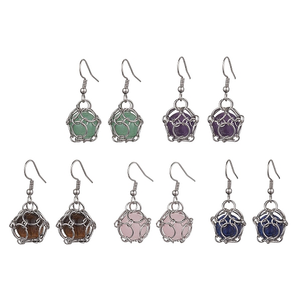 PandaHall Natural Mixed Gemstone Dangle Earrings, 304 Stainless Steel Macrame Pouch Drop Earrings, Stainless Steel Color, 35x15mm Mixed...
PandaHall Natural Mixed Gemstone Dangle Earrings, 304 Stainless Steel Macrame Pouch Drop Earrings, Stainless Steel Color, 35x15mm Mixed...