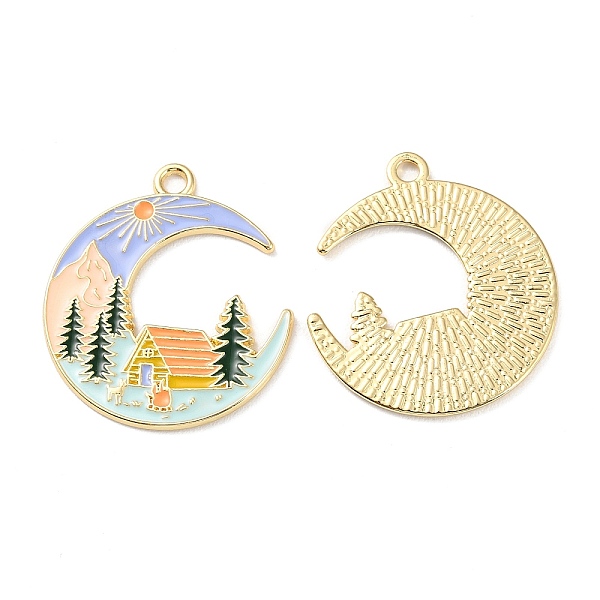 PandaHall Rack Plating Alloy Enamel Pendants, Cadmium Free & Lead Free & Nickel Free, Golden, Moon with House & Tree Charm, Colorful...
PandaHall Rack Plating Alloy Enamel Pendants, Cadmium Free & Lead Free & Nickel Free, Golden, Moon with House & Tree Charm, Colorful...