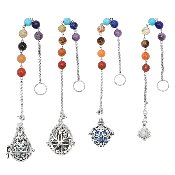 PandaHall CHGCRAFT 4Pcs 4 Style Chakra Mixed Stone Dowsing Pendulum Pendant Decorations, with Handmade Luminous Lampwork Beads & 304...
PandaHall CHGCRAFT 4Pcs 4 Style Chakra Mixed Stone Dowsing Pendulum Pendant Decorations, with Handmade Luminous Lampwork Beads & 304...