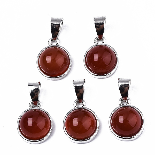 PandaHall Natural Carnelian Pendants, with Platinum Tone Brass Settings and Platinum Tone Iron Snap on Bails, Half Round/Dome, 15.5x12x6mm...
PandaHall Natural Carnelian Pendants, with Platinum Tone Brass Settings and Platinum Tone Iron Snap on Bails, Half Round/Dome, 15.5x12x6mm...
