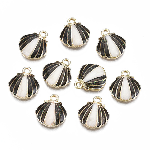 PandaHall Rack Plating Alloy Enamel Charms, Free & Nickel Free & Lead Free, Shell, Black, 12.2x11x2mm, Hole: 2mm Alloy+Enamel Shell Shape...
PandaHall Rack Plating Alloy Enamel Charms, Free & Nickel Free & Lead Free, Shell, Black, 12.2x11x2mm, Hole: 2mm Alloy+Enamel Shell Shape...