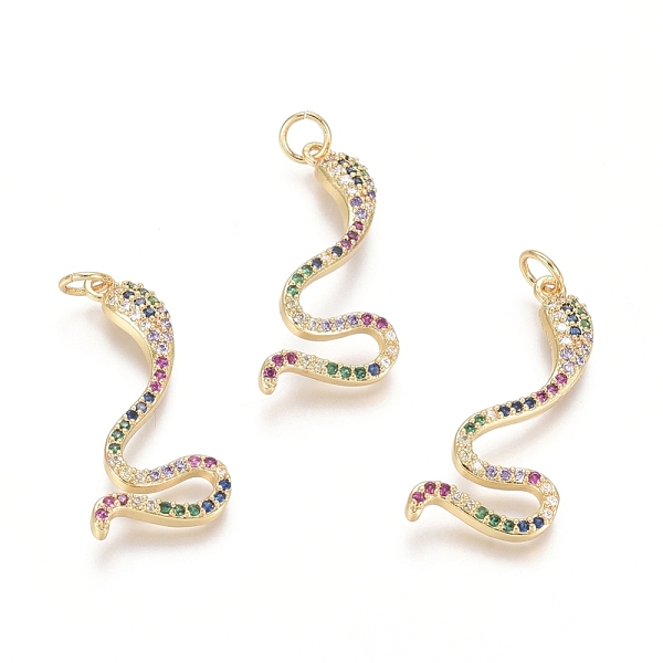 PandaHall Brass Micro Pave Cubic Zirconia Pendants, with Jump Rings, Snake, Colorful, Golden, 27.5x12.5x2.5mm, Hole: 3.5mm Brass+Cubic...
PandaHall Brass Micro Pave Cubic Zirconia Pendants, with Jump Rings, Snake, Colorful, Golden, 27.5x12.5x2.5mm, Hole: 3.5mm Brass+Cubic...