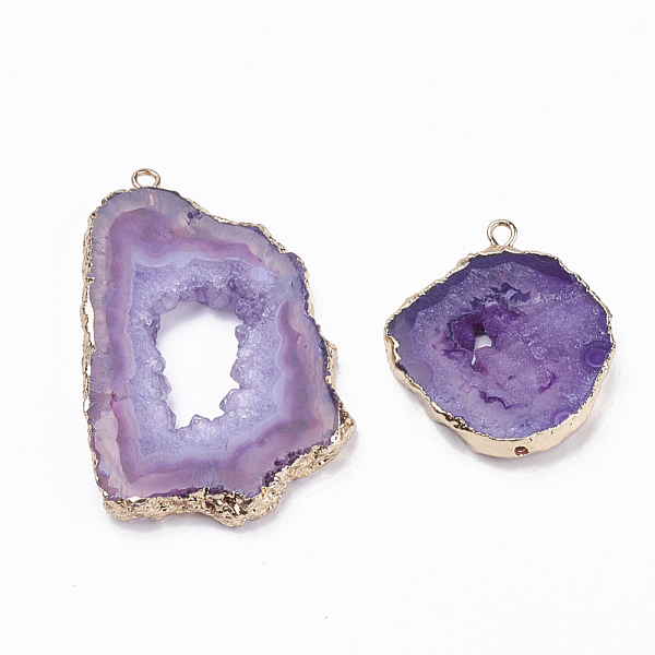 PandaHall Natural Druzy Agate Pendants, with Golden Tone Iron Findings, Dyed, Nuggets, Blue Violet, 20~60x13~50x4~8mm, Hole: 1~4mm Natural..., Purple
PandaHall Natural Druzy Agate Pendants, with Golden Tone Iron Findings, Dyed, Nuggets, Blue Violet, 20~60x13~50x4~8mm, Hole: 1~4mm Natural..., Purple