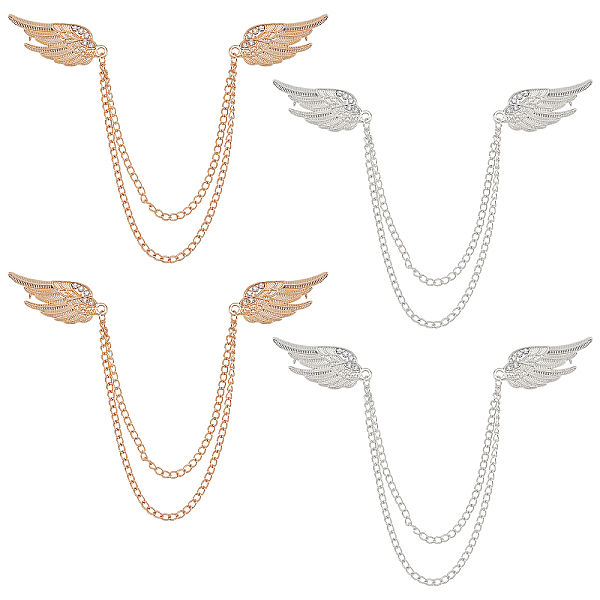 PandaHall FINGERINSPIRE 4Pcs Angel Wings Tassel Chain Brooch Collar Pins, (Platinum & Light Gold) Plated Crystal Rhinestone Metal Feather...
PandaHall FINGERINSPIRE 4Pcs Angel Wings Tassel Chain Brooch Collar Pins, (Platinum & Light Gold) Plated Crystal Rhinestone Metal Feather...