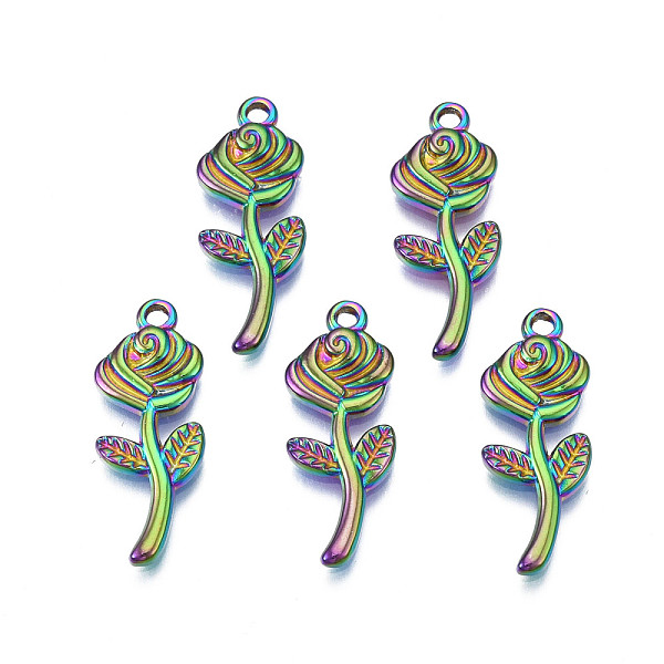 PandaHall Ion Plating(IP) 304 Stainless Steel Pendants, Cadmium Free & Nickel Free & Lead Free, Rose Flower, for Valentine's Day, Rainbow...
PandaHall Ion Plating(IP) 304 Stainless Steel Pendants, Cadmium Free & Nickel Free & Lead Free, Rose Flower, for Valentine's Day, Rainbow...