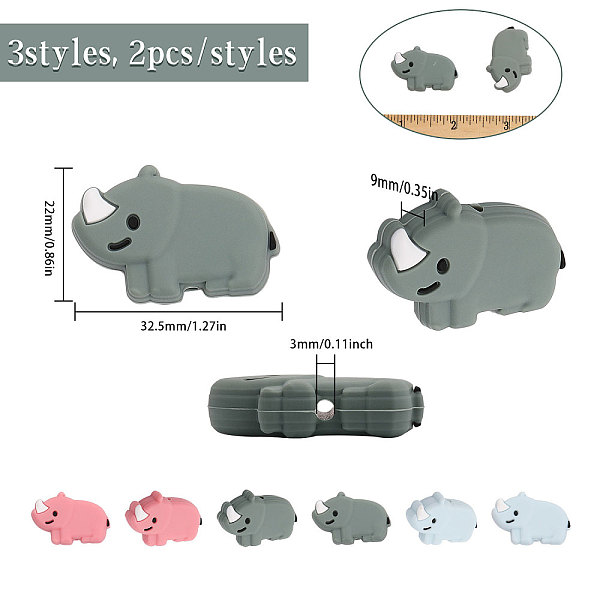 PandaHall CHGCRAFT 6Pcs 3Colors Rhino Silicone Beads Pen Beads Silicone Loose Spacer Beads for DIY Necklace Bracelet Earrings Keychain..., Multicolor
PandaHall CHGCRAFT 6Pcs 3Colors Rhino Silicone Beads Pen Beads Silicone Loose Spacer Beads for DIY Necklace Bracelet Earrings Keychain..., Multicolor