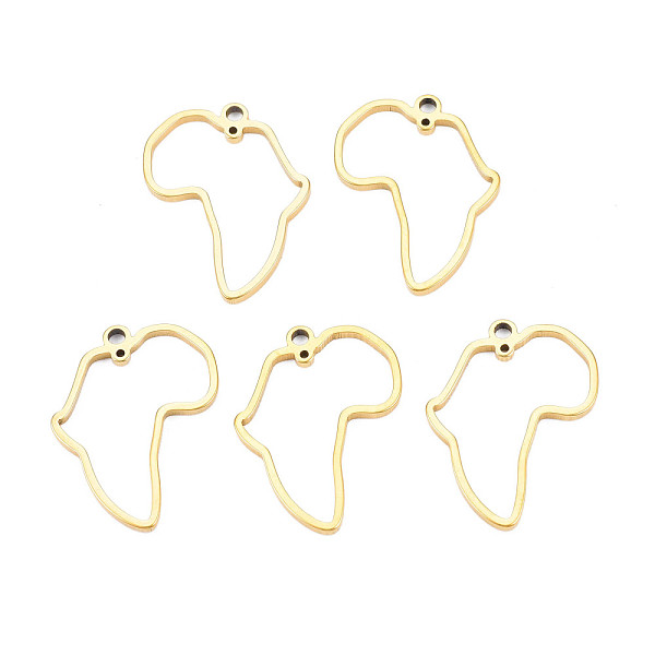 PandaHall Africa Map 201 Stainless Steel Connector Charms, Laser Cut, Real 18K Gold Plated, 26x20x1.5mm, Hole: 0.8mm and 1.8mm 201 Stainless...
PandaHall Africa Map 201 Stainless Steel Connector Charms, Laser Cut, Real 18K Gold Plated, 26x20x1.5mm, Hole: 0.8mm and 1.8mm 201 Stainless...