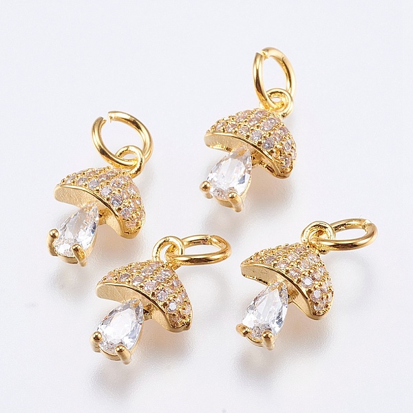 PandaHall Brass Micro Pave Cubic Zirconia Charms, Cadmium Free & Lead Free, Mushroom, Real 18K Gold Plated, 11x7.5x4mm, Hole: 3mm..., Clear
PandaHall Brass Micro Pave Cubic Zirconia Charms, Cadmium Free & Lead Free, Mushroom, Real 18K Gold Plated, 11x7.5x4mm, Hole: 3mm..., Clear