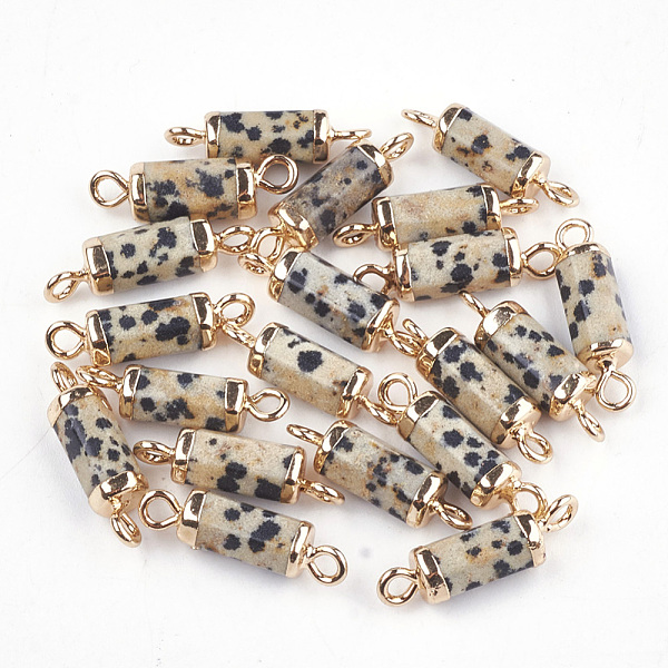 PandaHall Electroplate Natural Dalmatian Jasper Links connectors, with Iron Findings, Column, Golden, 20~21x5~6x5~6mm, Hole: 1.8mm Dalmatian...
PandaHall Electroplate Natural Dalmatian Jasper Links connectors, with Iron Findings, Column, Golden, 20~21x5~6x5~6mm, Hole: 1.8mm Dalmatian...