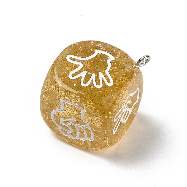 PandaHall Transparent Resin Finger Guessing Game Dice Rock Pendants, with Glitter Powder and Platinum Tone Iron Loops, Dice Charm with White..., Gold
PandaHall Transparent Resin Finger Guessing Game Dice Rock Pendants, with Glitter Powder and Platinum Tone Iron Loops, Dice Charm with White..., Gold